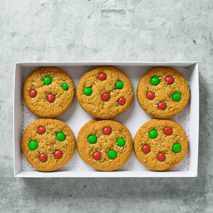 Christmas - M&M Cookies (Box of 6)