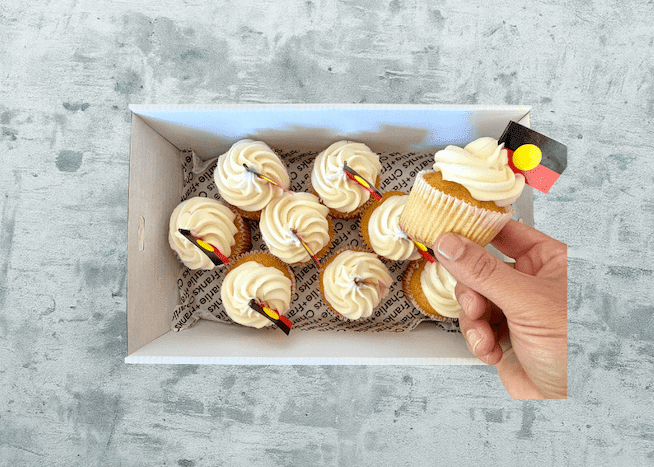 Australia Day - Indigenous Flag High Tea Cupcakes (Box of 9)