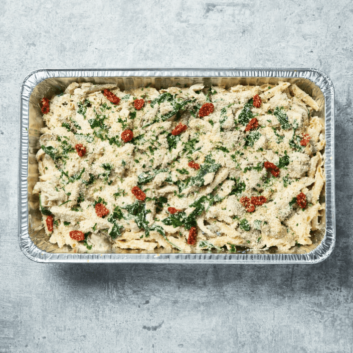 BUFFET/PASTA - Creamy Chicken, Mushroom & Spinach Penne (Serves 10-15) (Certified Halal Meat)