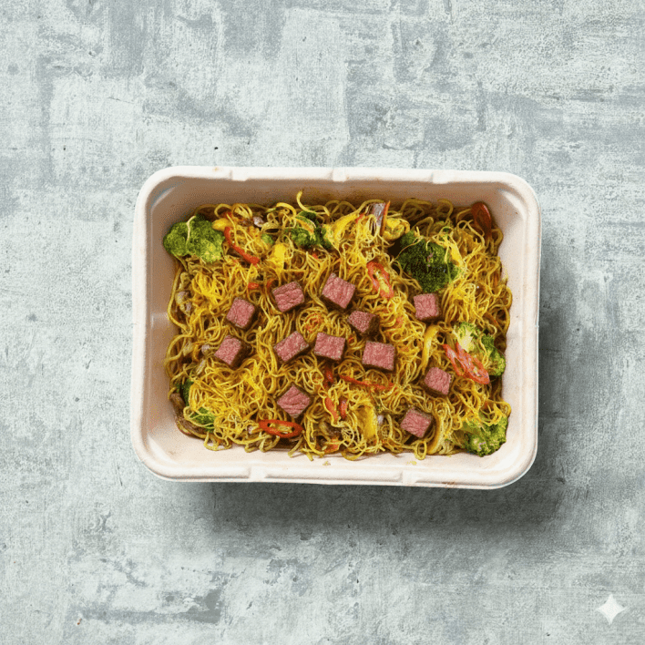Individual Meals Veggie Singapore Noodles + Protein