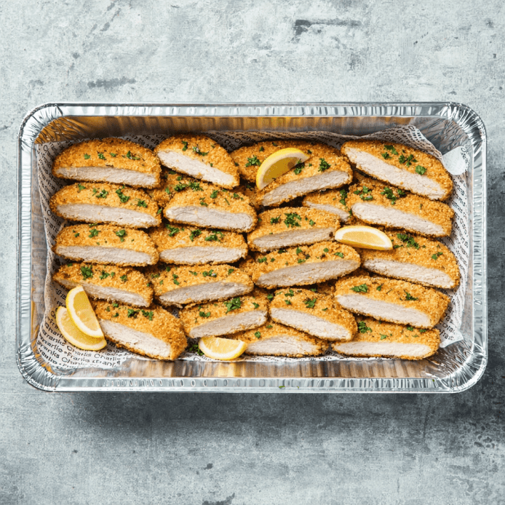 BUFFET - Golden Fried Chicken Schnitzel 200gm (Per Unit) (Cut in half)