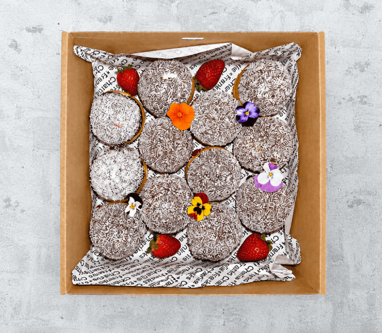 Mini Jam Filled Lamington Donuts (Box of 12)