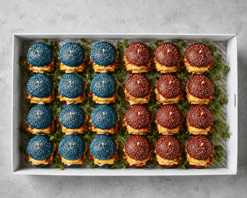 STATE OF ORIGIN Breakfast Sliders - Served Warm (Box of 24) 