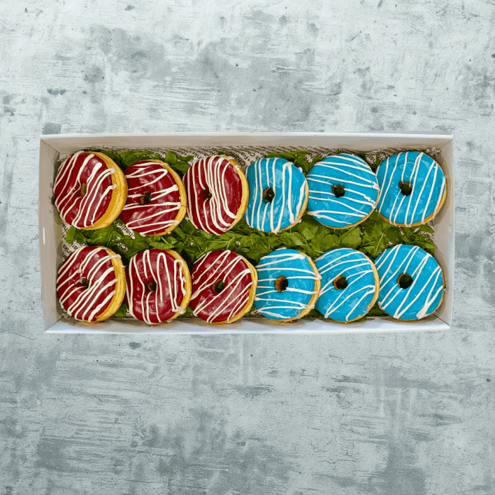 STATE OF ORIGIN - BLUE VS MAROON Large Donuts (Box of 12) 