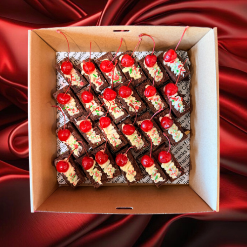 CHRISTMAS IN JULY - Festive Cherry Brownie Bites (Box of 24)