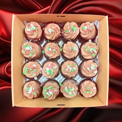 CHRISTMAS IN JULY - Christmas Sprinkle Chocolate Cupcakes (Serves 16) 