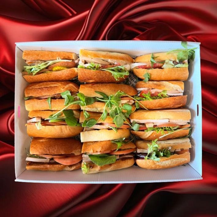 CHRISTMAS IN JULY - Turkey & Porchetta Baguettes (Box of 12 Halves)