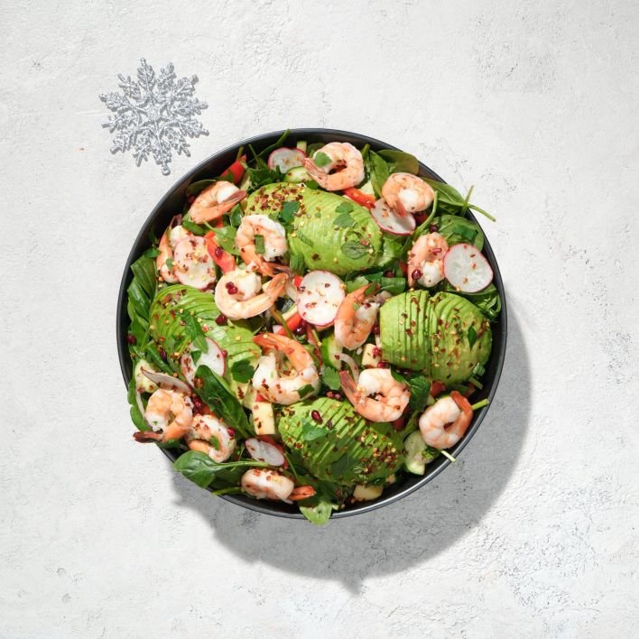 CHRISTMAS IN JULY - Festive Prawn, Avocado & Green Mango Salad (Serves 6-10)