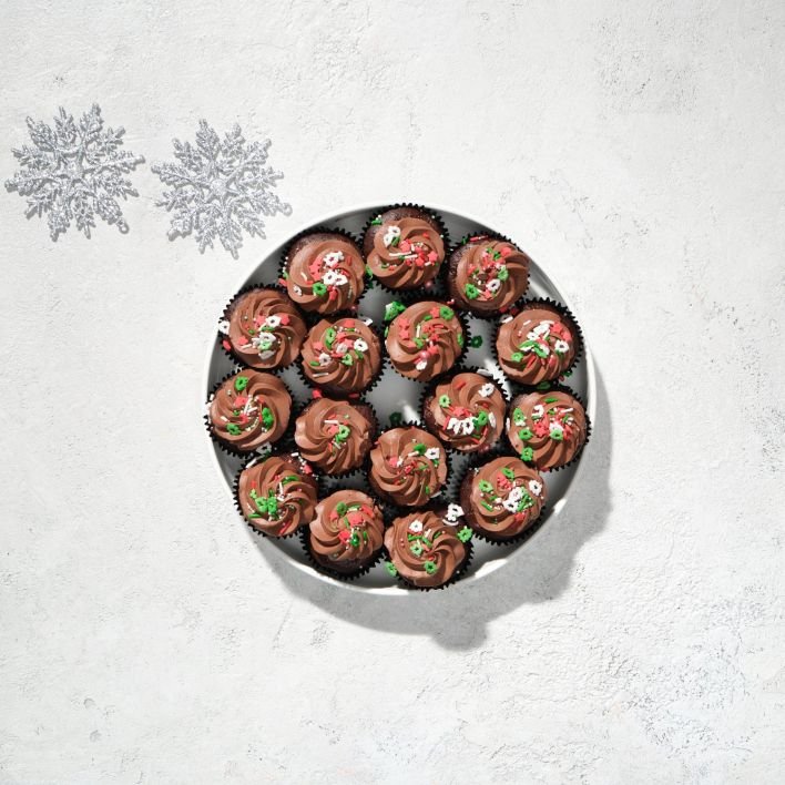 CHRISTMAS IN JULY - Christmas Sprinkle Chocolate Cupcakes (Serves 16) 