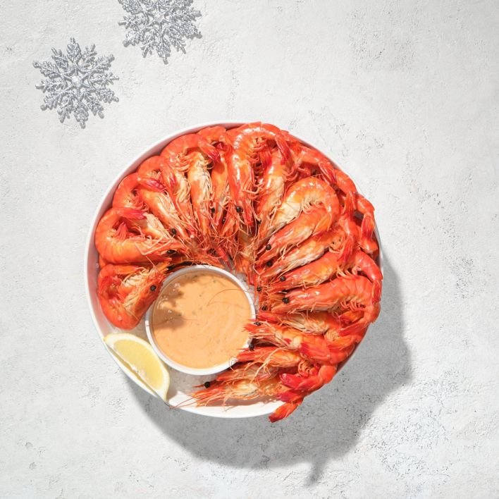 CHRISTMAS - Seafood - Large Cooked QLD Tiger Prawns - 1kg 