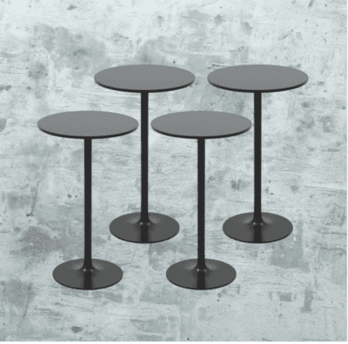 Equipment Hire - Black Cocktail Bar Table + Black Sleeve (Min Order 4)