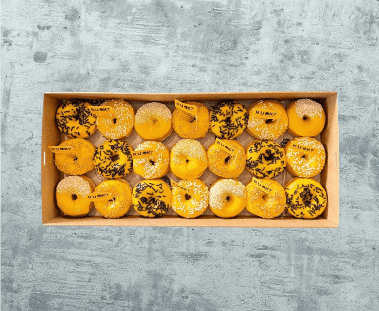 R U OK? Day - Yellow Donut Box (21 pieces)