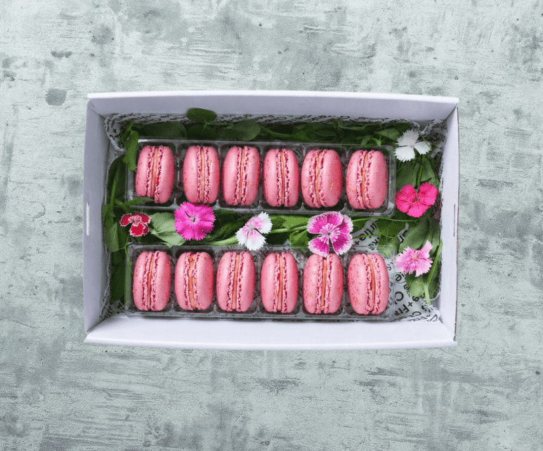Pink Ribbon Day* - Strawberry Macaron Platter (Box of 12) 