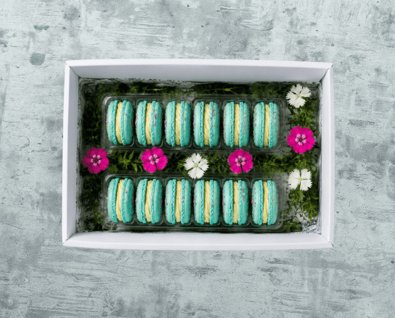 Kids Party - Vanilla (Blue) Cupcake Macaron Platter (Box of 12)
