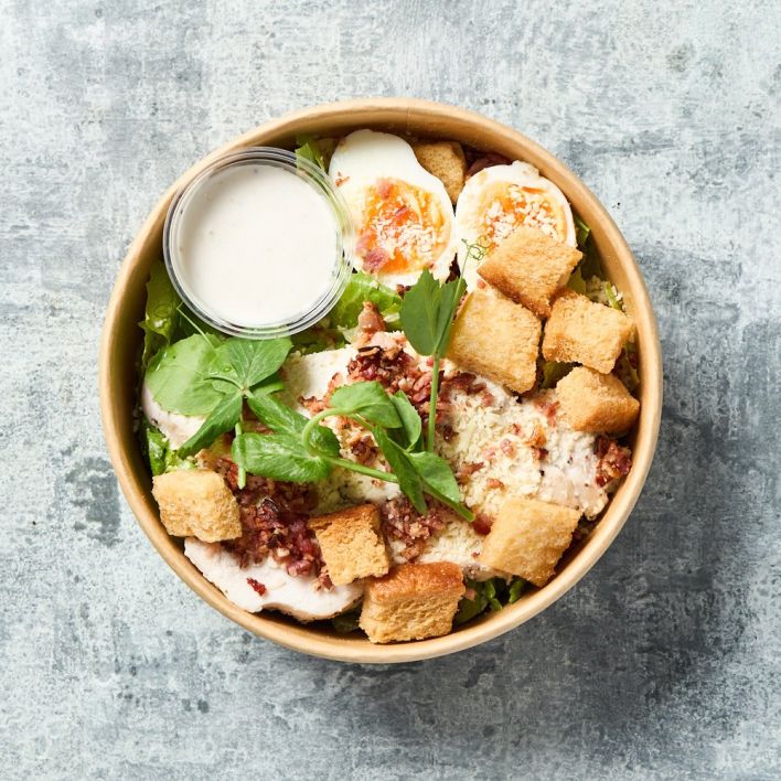 Salad - Classic Caesar + Chicken (Certified Halal Meat)