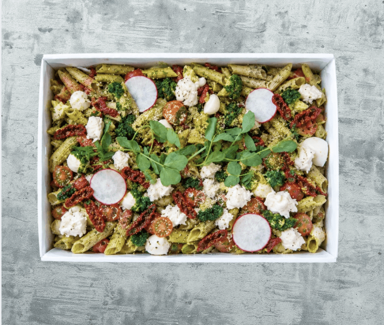 Salad - Pesto Pasta, Tomato, Bocconcini + Chicken (Nut Free) (Certified Halal Meat)
