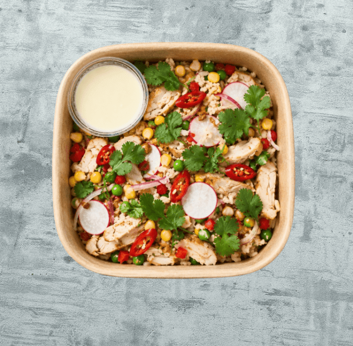 Salad - Mexican Chicken, Corn + Rice (Certified Halal Meat)