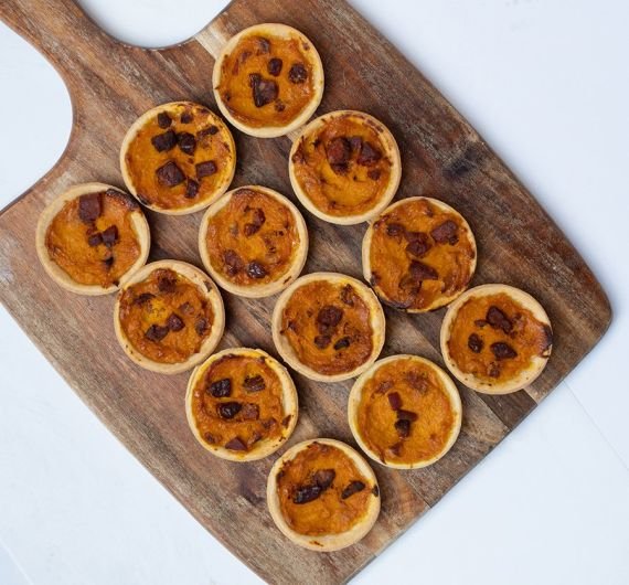 Dozen Pumpkin and Chorizo Tarts