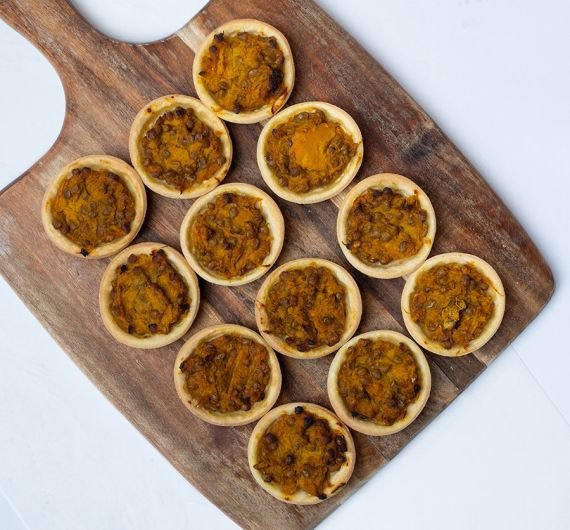 Dozen Pumpkin and Lentil Tarts