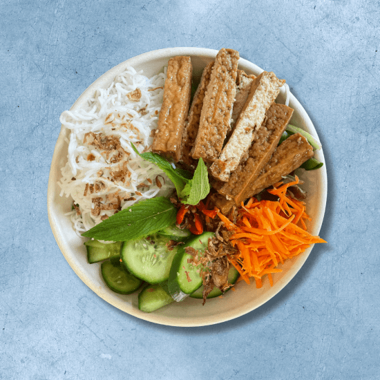 Honey Soy Tofu Vietnamese Noodle Salad Bowl