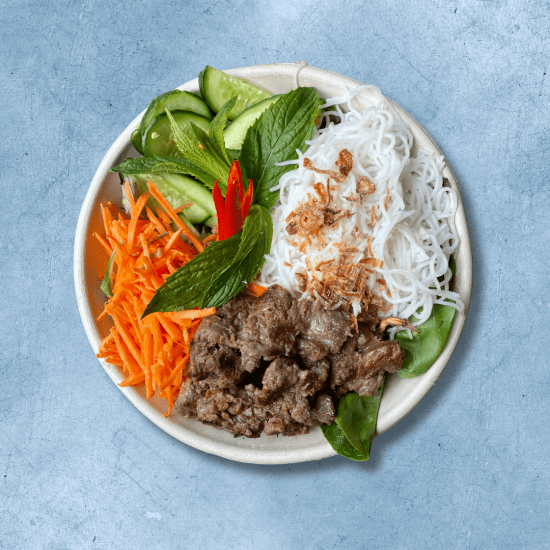Lemongrass Beef Vietnamese Noodle Salad Bowl