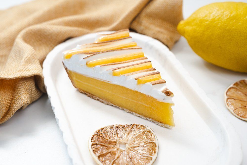 Tangy Lemon Curd Pie, Torched Meringue
