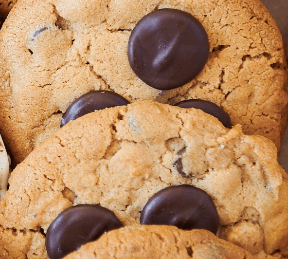 Choc chip and peanut butter cookie