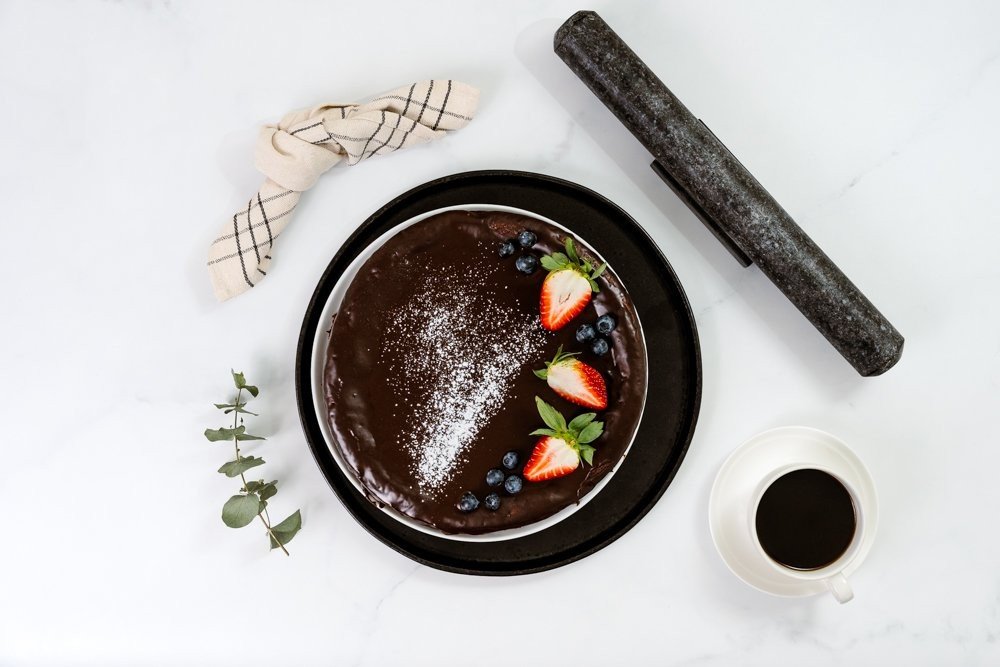 Flourless Chocolate Almond with Dark Chocolate Ganache