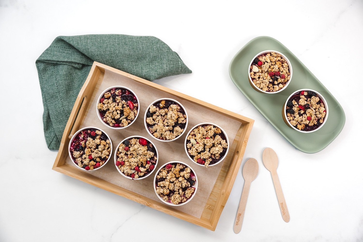 Homemade Granola and Yogurt Pots with Berry Coulis 