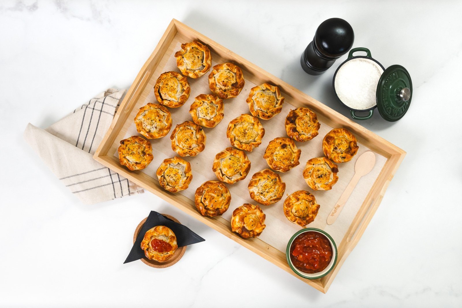 Gourmet Mini Pies - Featuring - Braised Beef In Red Wine Jus, Creamy Butter Chicken & Roast Vegetable