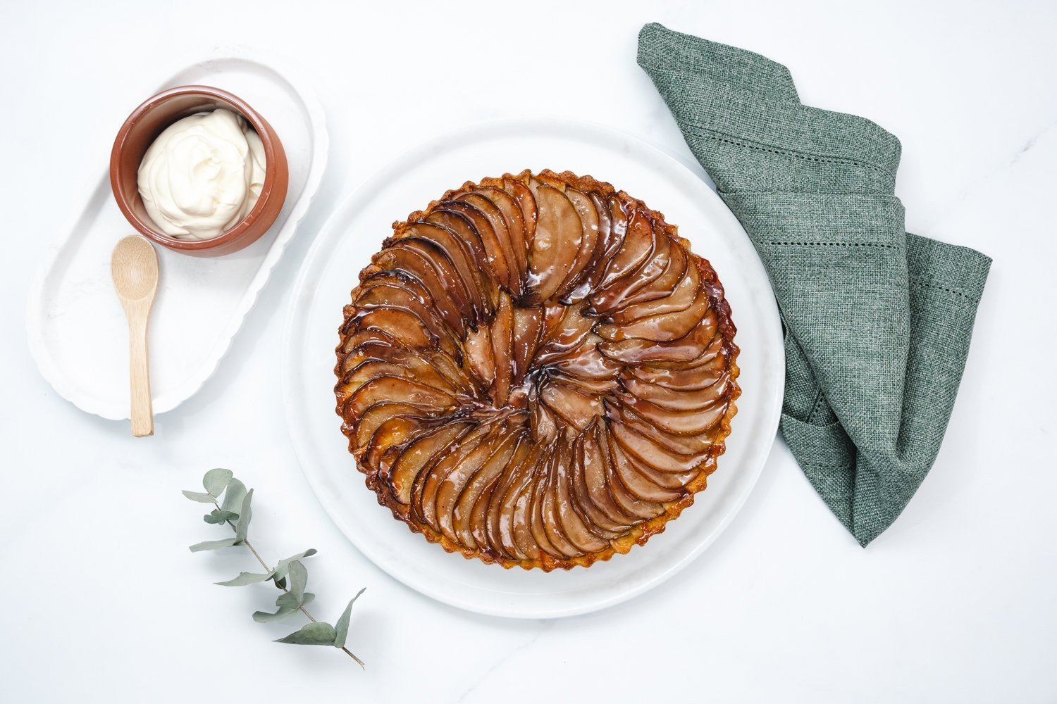 Pear Frangipane Tart with Strawberry Glaze