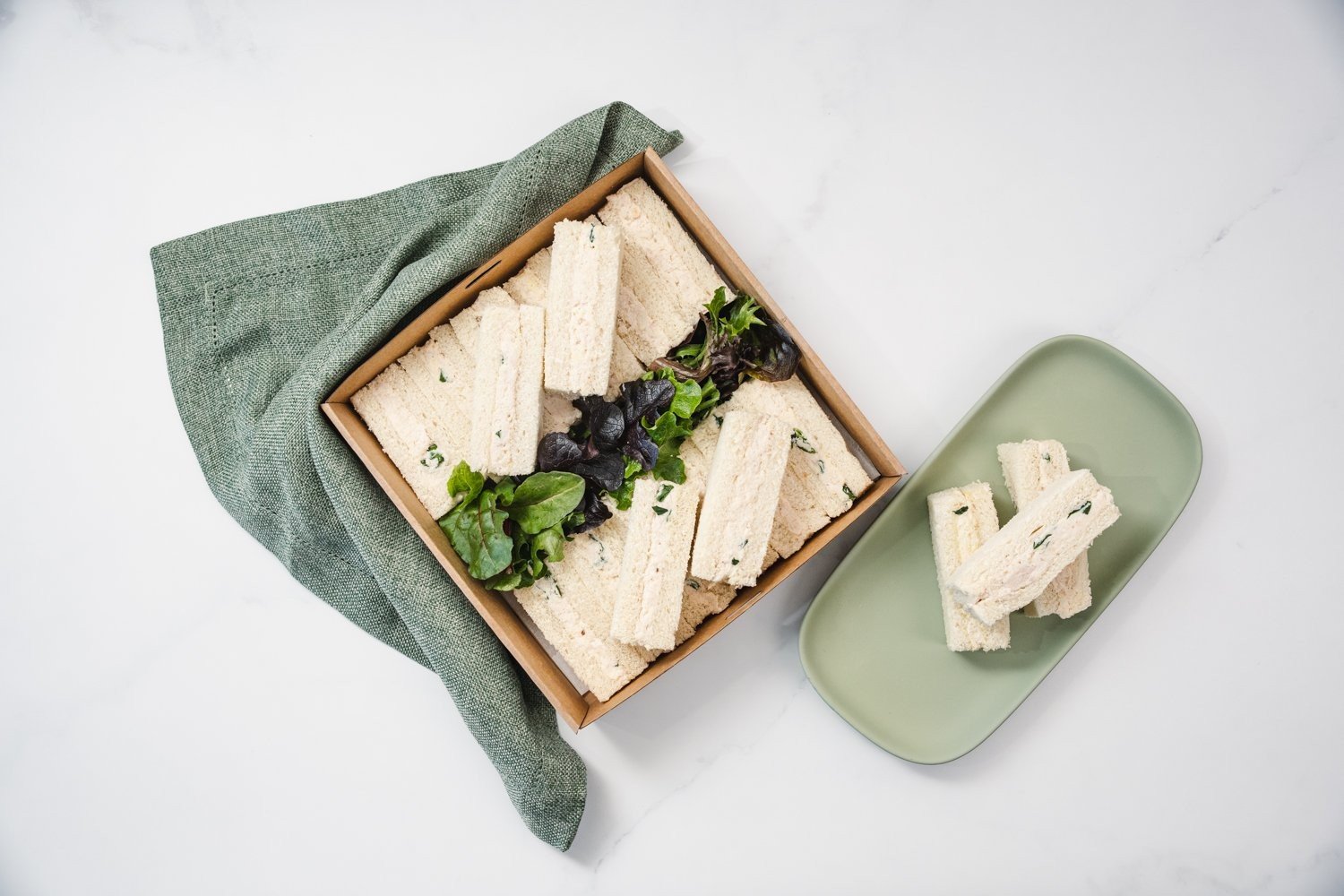 Small Ribbon Sandwich, Truffled Chicken, Pecorino, Spinach & Herbs Feeds 6 - 8