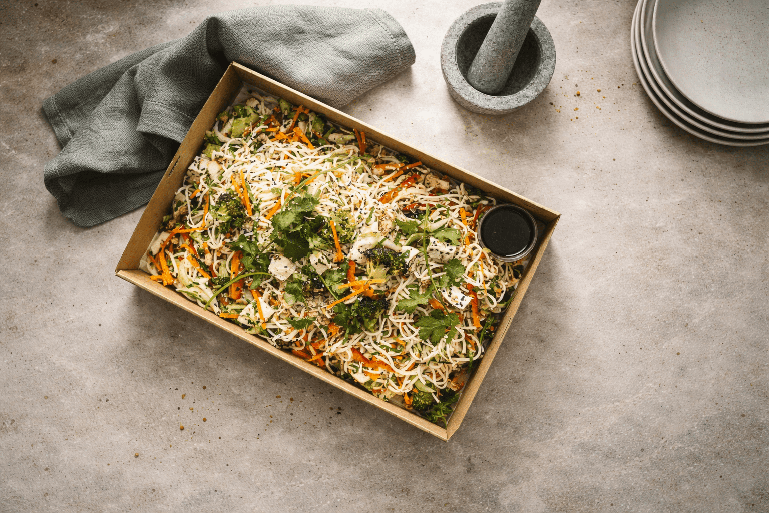 Ramen Noodle and Grilled Chicken Slaw Salad Feeds 10-12