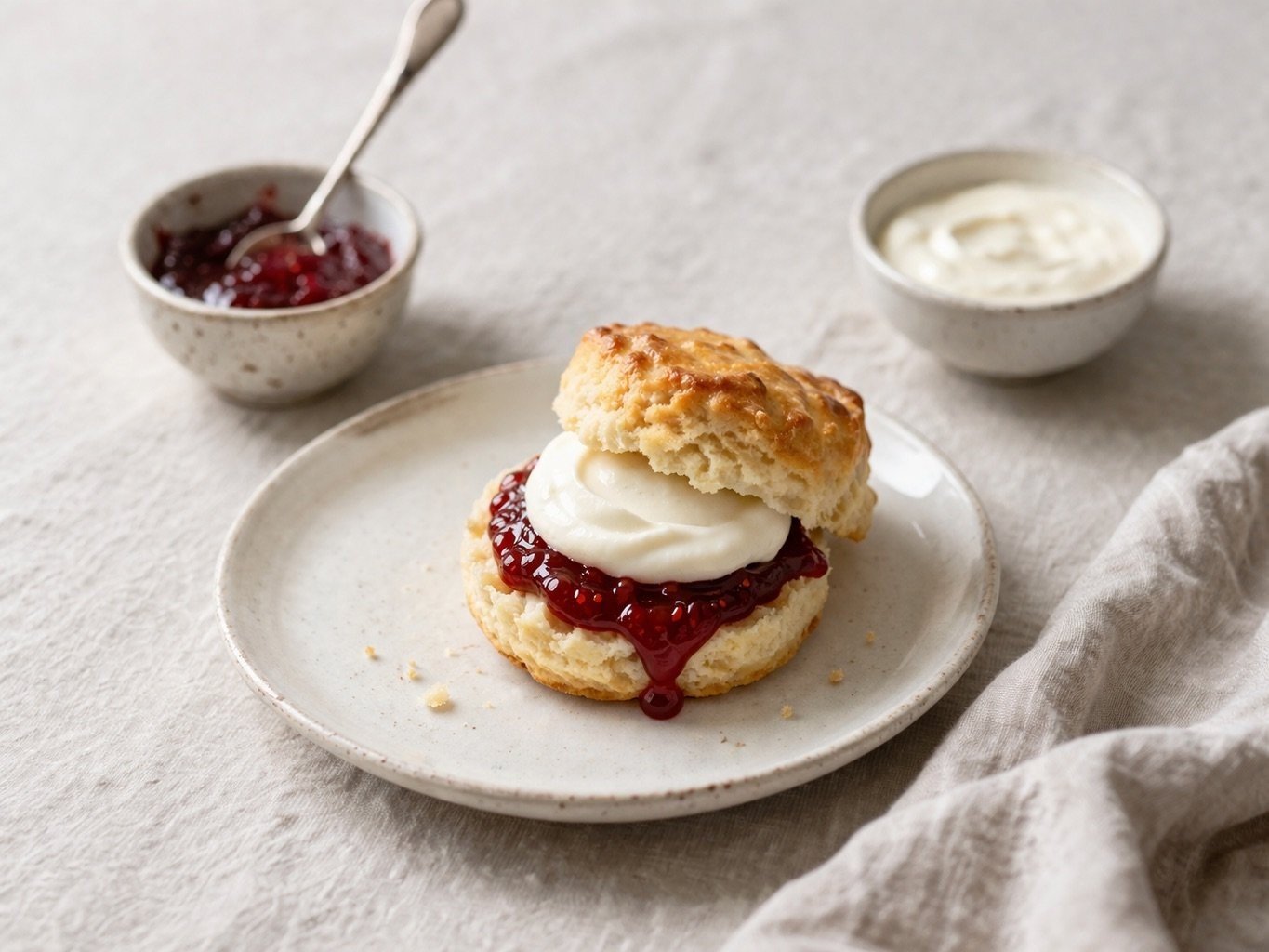 Mini Lemonade Scones with Jam & Cream 