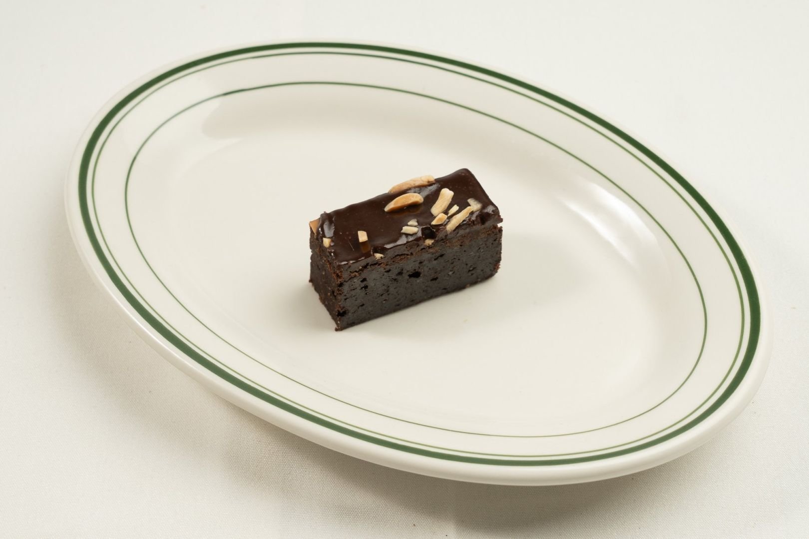  Gluten Free Fudge Brownie Slice, Dark Chocolate Ganache & Almonds