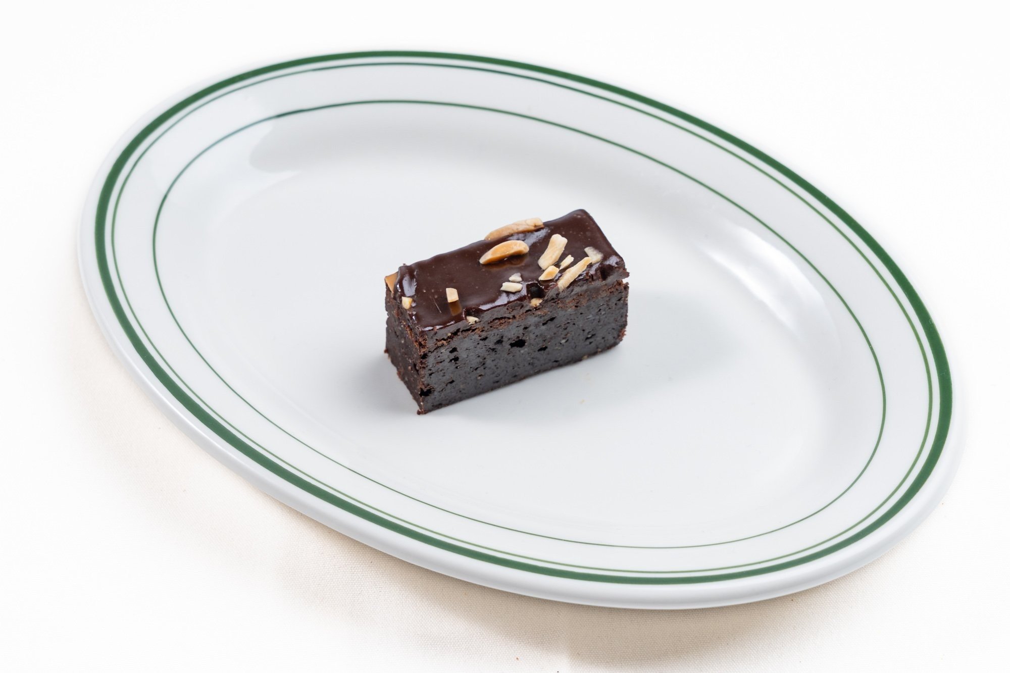  Gluten Free Fudge Brownie Slice, Dark Chocolate Ganache & Almonds