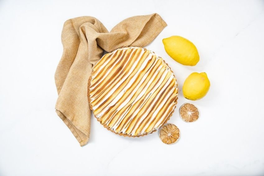 Tangy Lemon Curd Pie, Torched Meringue