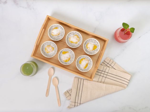 Chia and Coconut Pudding with Mango and Toasted Coconut