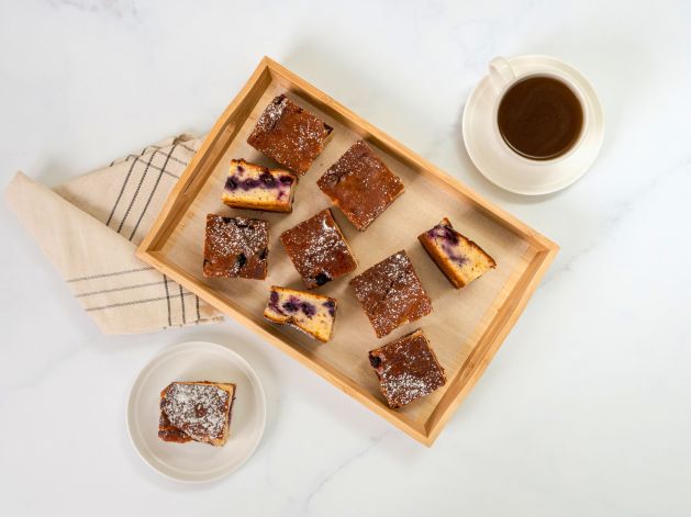 Lemon and Blueberry Yoghurt slice with Candied Lemon Zest