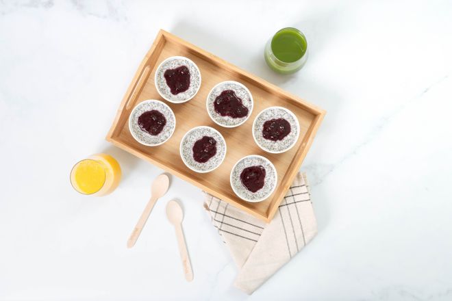 Chia and Coconut Pudding with Berry Compote 