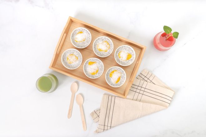 Chia and Coconut Pudding with Mango and Toasted Coconut