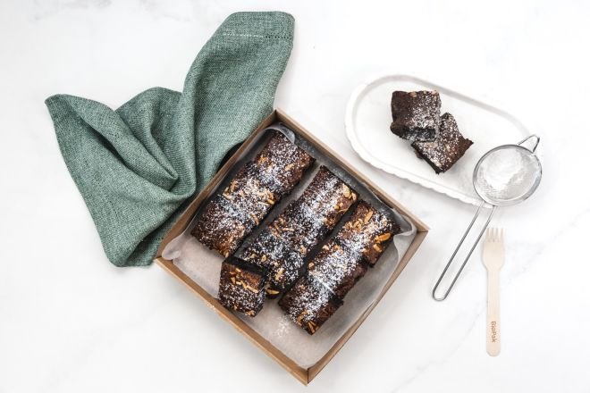 Gluten Free Choc-Fudge Almond Brownie Slice Platter - Feeds - 10-12