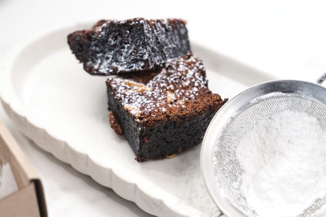 Gluten Free Choc-Fudge Almond Brownie Slice Platter - Feeds - 10-12