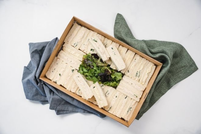 Large Ribbon Sandwich, Truffled Chicken, Pecorino, Spinach & Herbs Feeds 10-12
