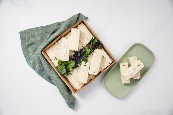 Small Ribbon Sandwich, Truffled Chicken, Pecorino, Spinach & Herbs Feeds 6 - 8