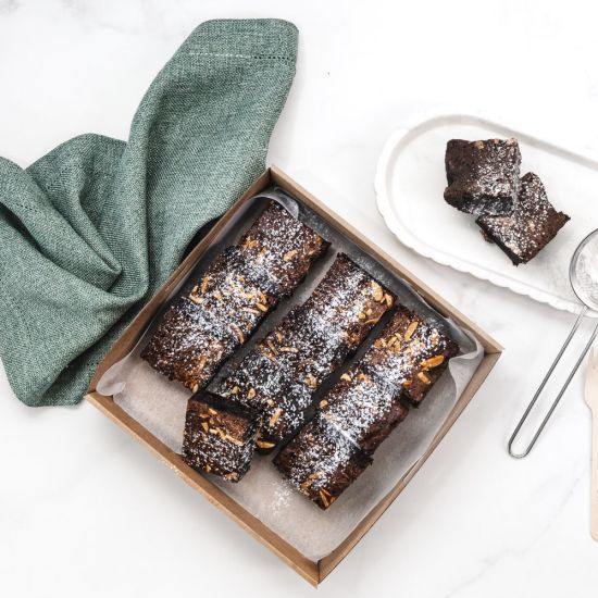 Gluten Free Choc-Fudge Almond Brownie Slice Platter - Feeds - 10-12