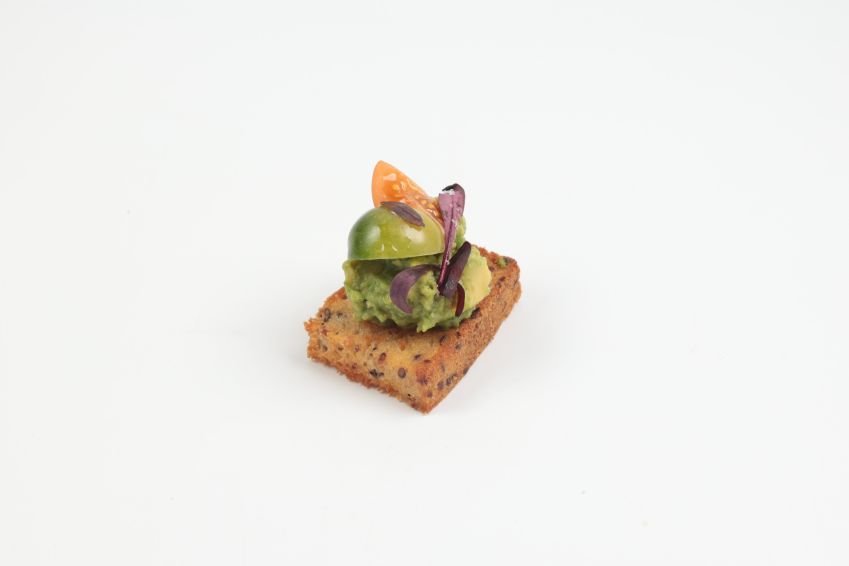 Guacamole, Cherry Tomato Crostini