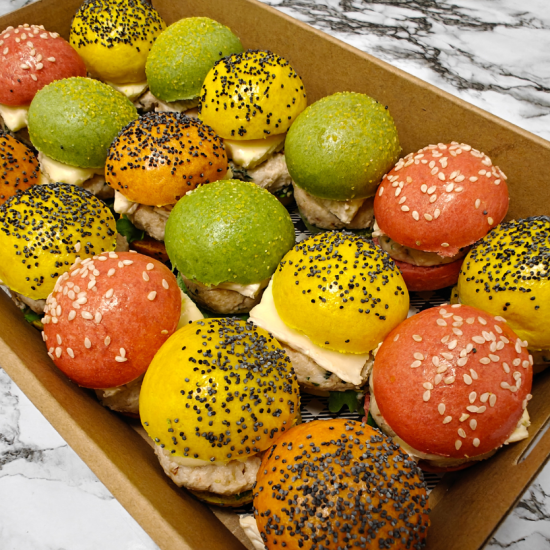 Mini Chicken and Brie Coloured Brioche Box