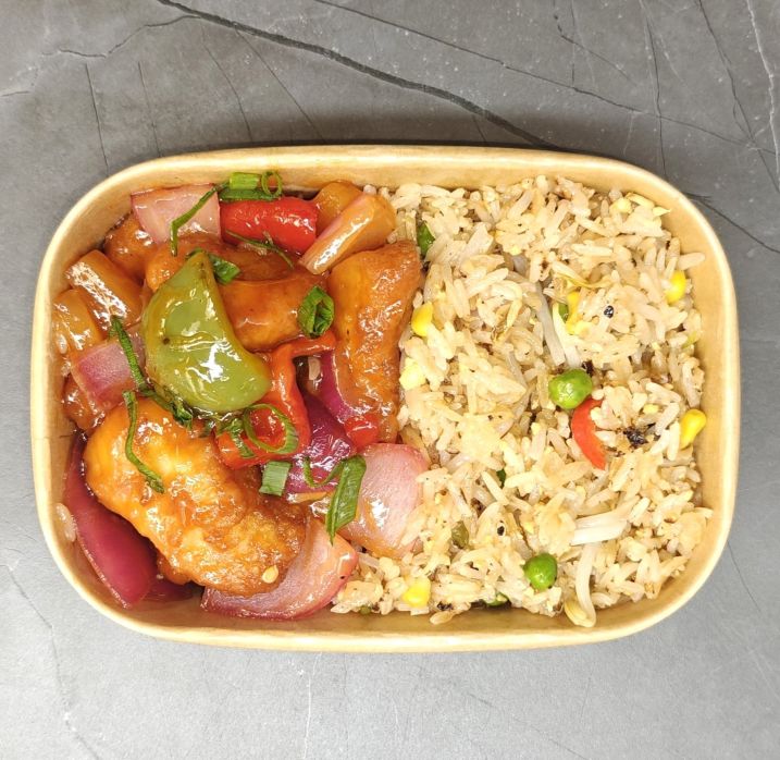 Sweet and Sour Chicken and Fried Rice