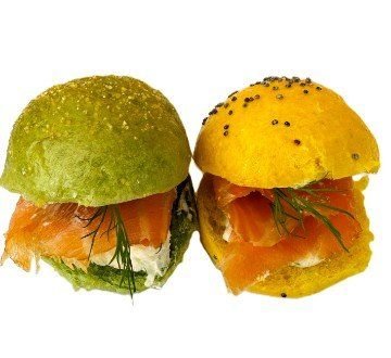 Smoked Salmon Baby Brioche with Dill and Capers